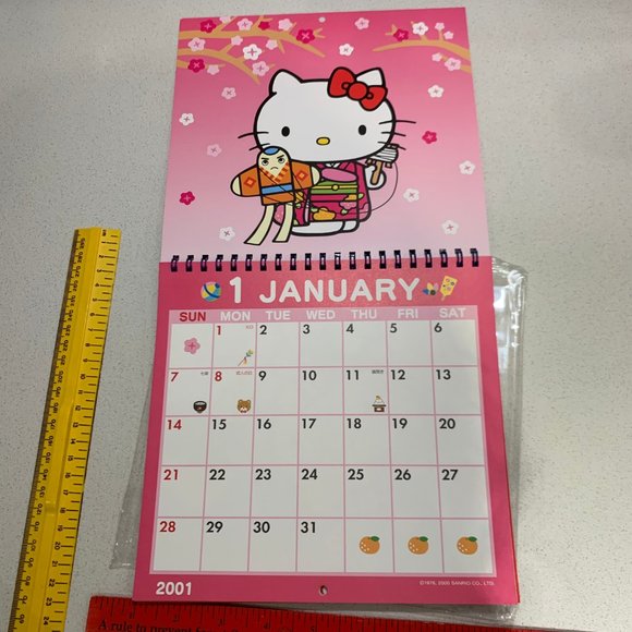 HELLO KITTY 2001 CALENDAR + STICKERS MADE IN JAPAN - Picture 4 of 12